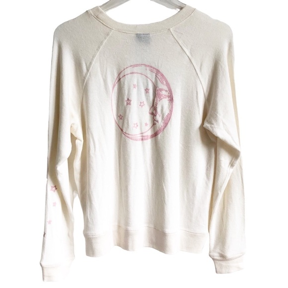 Spirit Jersey Celestial Graphic Pullover Sweater Cream Pink Medium - Picture 11 of 11